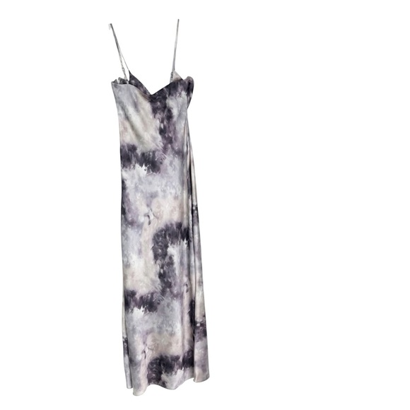 Revolve Superdown Krystal Slit Midi Dress in Grey Tie Dye Size S - Picture 8 of 12
